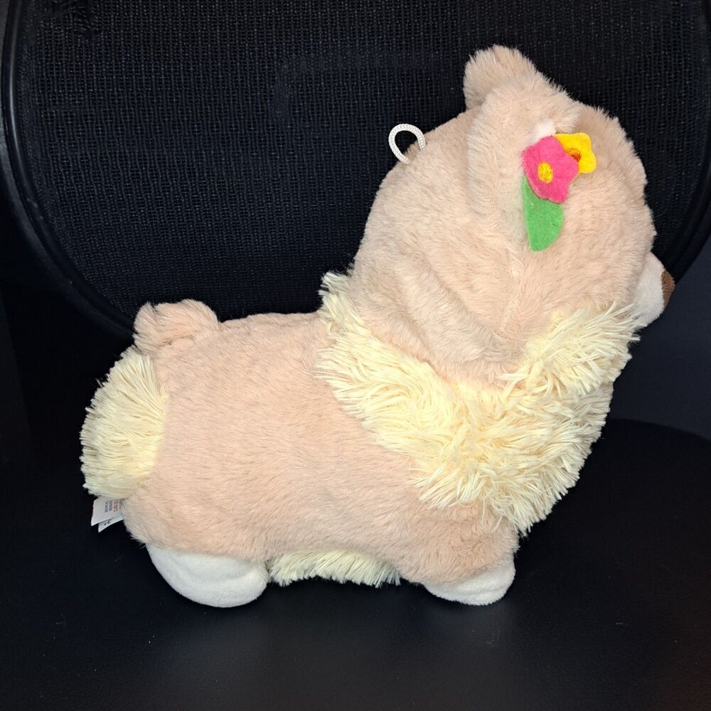 Fiesta Toys Plush Corgi Dog Cute With Flowers 10 Inch - Picture 4 of 7